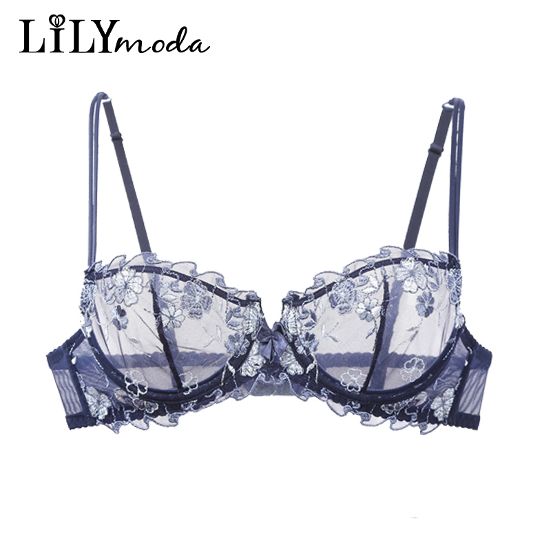 Demi Bra Balconette - Lilymoda sutiã feminino transparente, ultrafino, sem