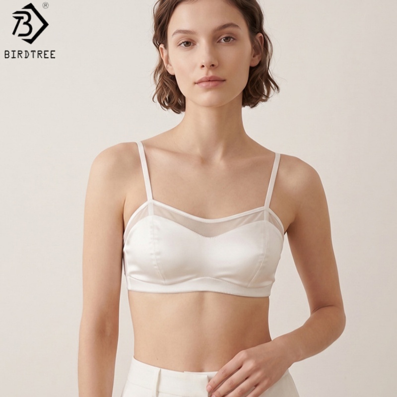 Sheer Mesh Bra - Sutiã Birdtree, 19MM 93% Seda Real