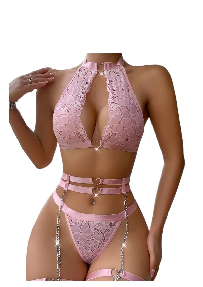 Conjunto de Lingerie Sexy com  - Underwire Bra Padded avaliação e preço