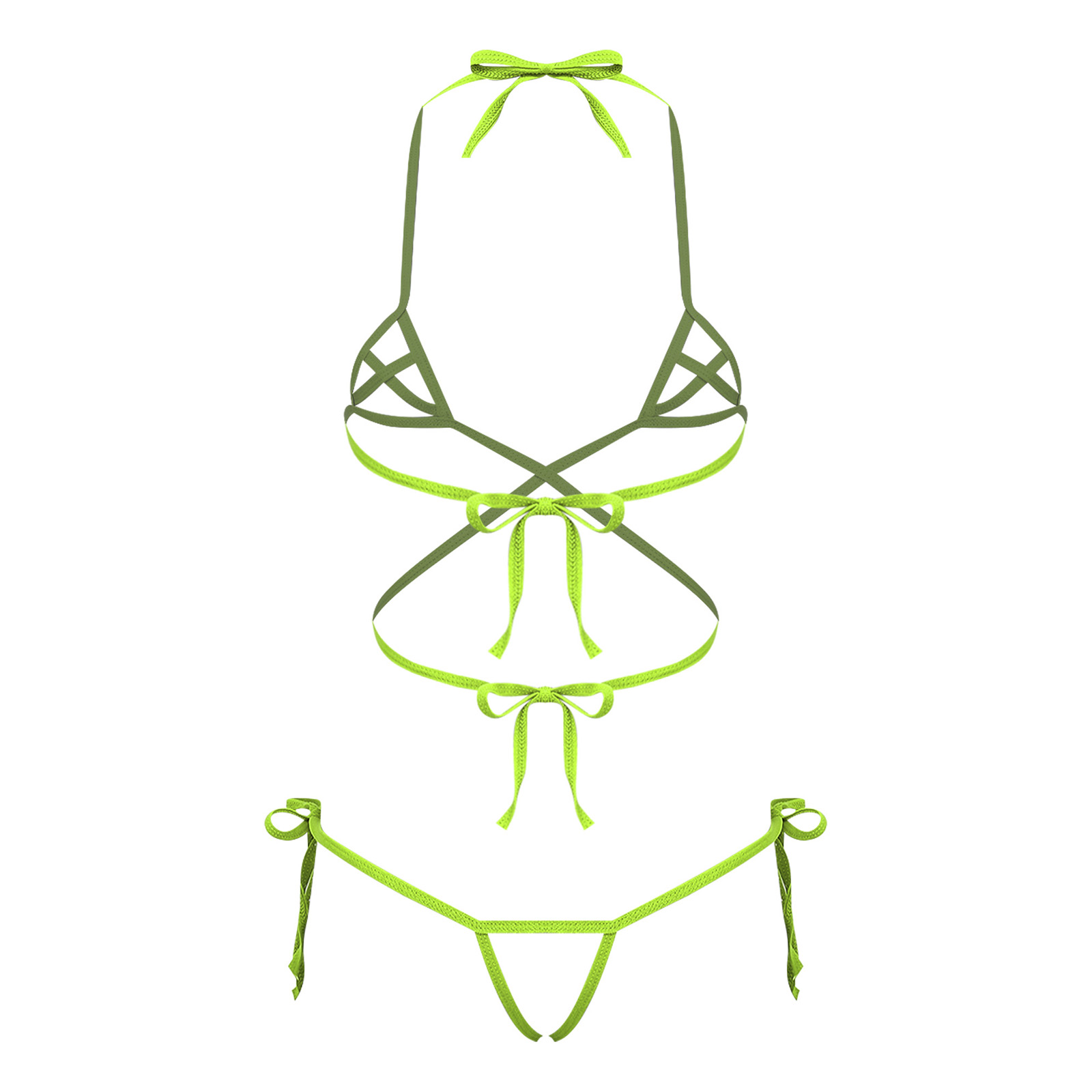 Conjunto de biquíni feminino t - Lace Bralette Set avaliação e preço