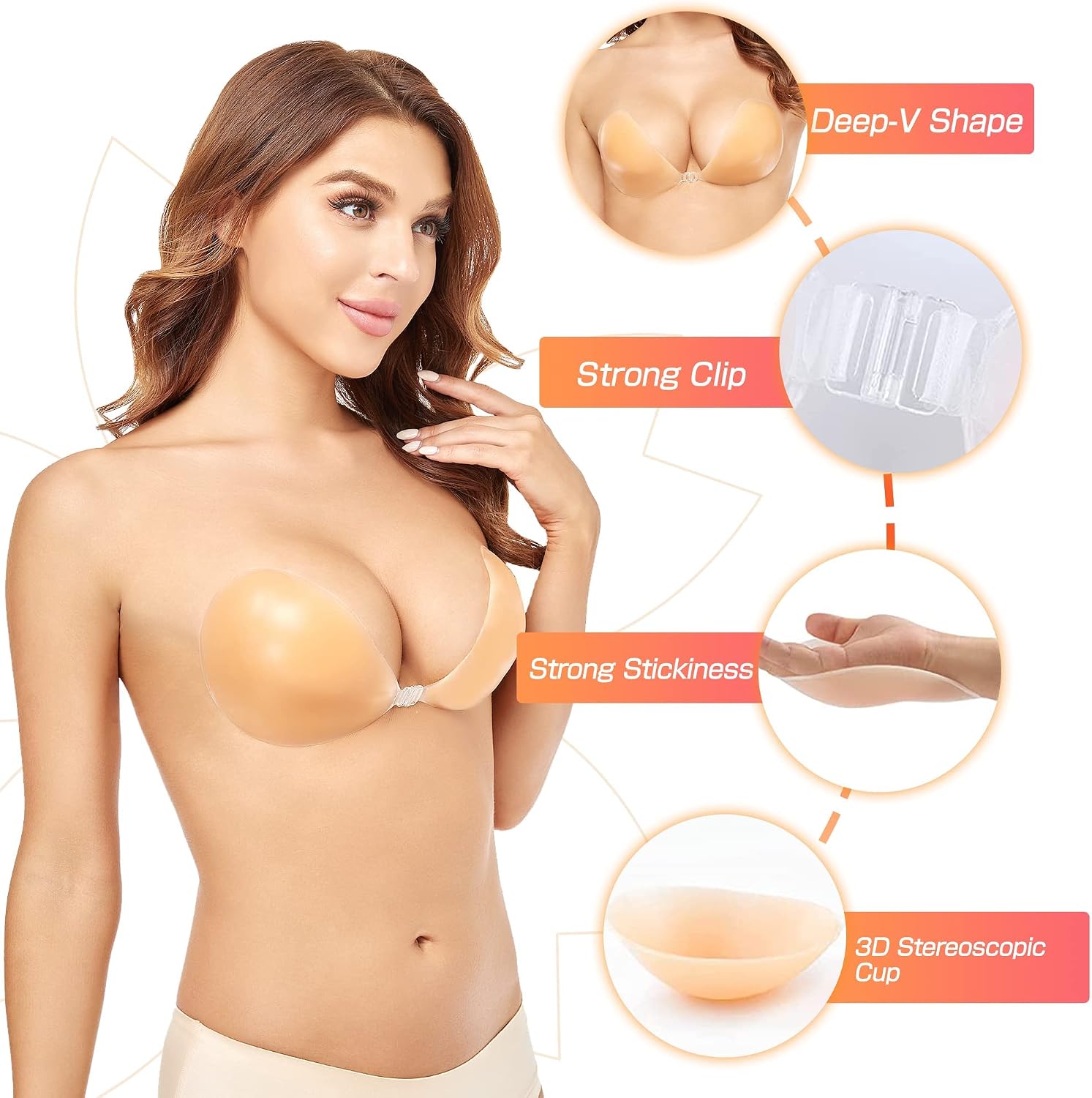 Sutiã de Silicone Sólido Sem F - Backless Bra Sticky avaliação e preço