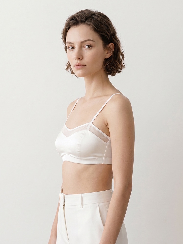 Sutiã Birdtree, 19MM 93% Seda  - Sheer Mesh Bra avaliação e preço